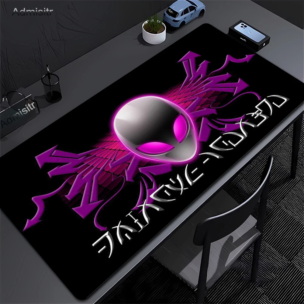 Podkładki na biurko dla graczy czarna Alienware animacja podkładka pod mysz do gier komputerowych podkładki pod klawiaturę Lockrand podkładka pod mysz na mysz komputerową dywan 90x40cm — zdjęcie produktu 2