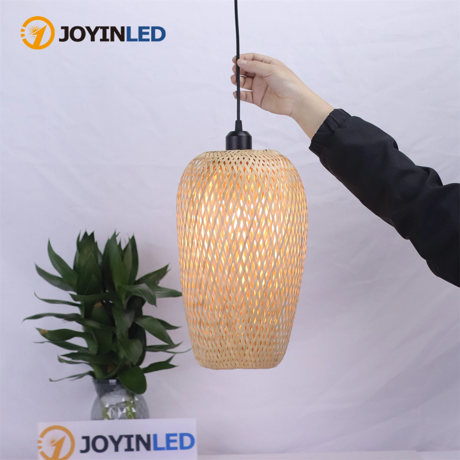 

Подвесной светильник JOYINLED в японском стиле из бамбука, ручной работы, для гостиной, спальни, внутреннего освещения, потолочная лампа