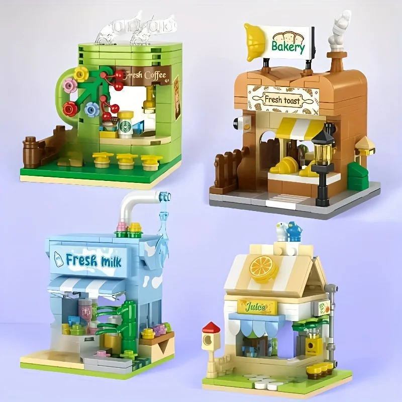 

Street view building block small particles particle assembly toy tabletop ornament girl girlfriend birthday gift