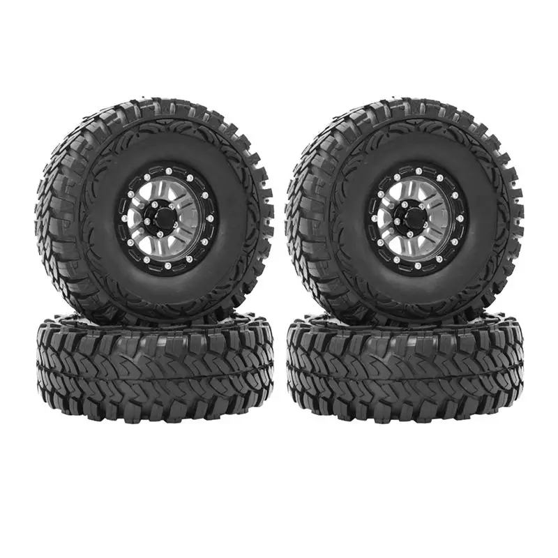 

4PCS 1.9 Inch Beadlock Wheel Rim Tires For 1/10 RC Rock Crawler Axial SCX10 90035 90022 90046 RC4WD D90 D110 TF2 TRX-4