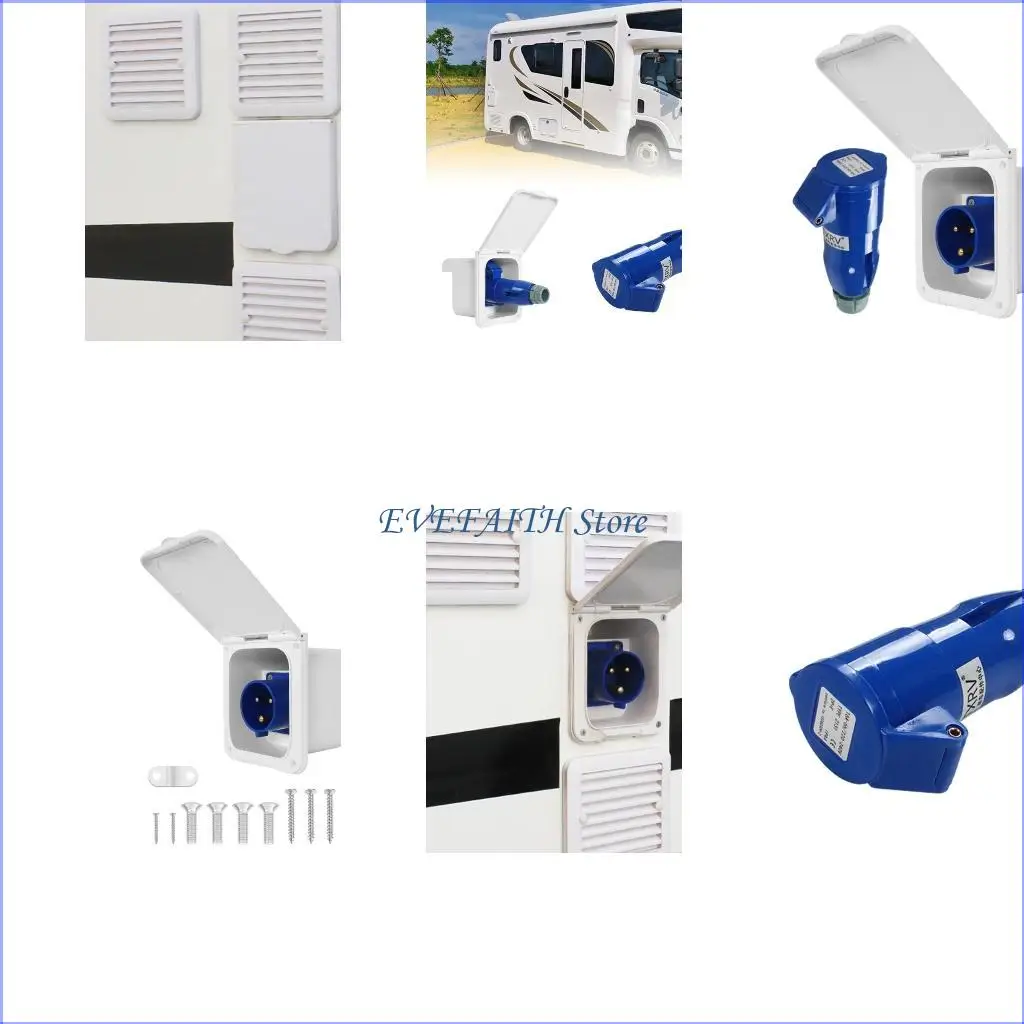 

124B RV 220V-250V 16AMP Lock Закрытие с 3 штифтами из нержавеющей стали, белые