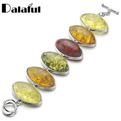 Beautiful Flossy Baltic Honey Multicolor Link Bangle Bracelet For Women's Girls Jewelry L80201