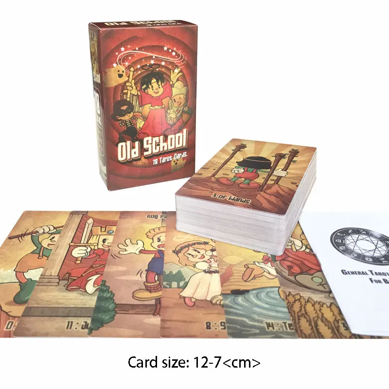 Hot sales 12-7 CM old school Tarot Oracle Card Fate Divination Prophecy Card Family Party Game Toy Tarot Brochure Guide