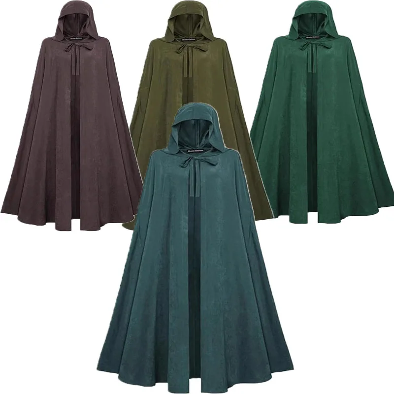 

Средневековый женский и мужской винтажный готический плащ с капюшоном, пальто на Хэллоуин, вампир, дьявол, волшебник, накидка, халат викинга, вечерние карнавальный костюм