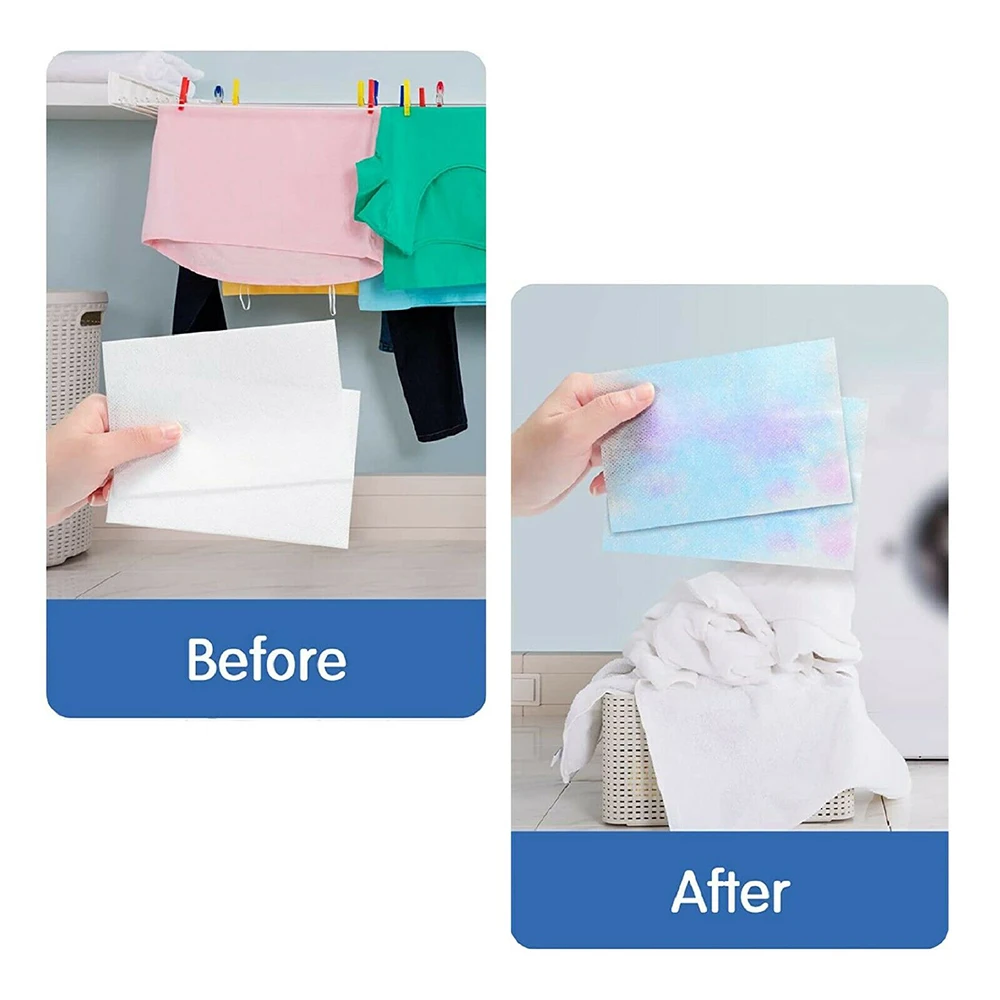 100Pcs Color Catcher Sheet Dye Trapping Colour Absorption Paper Laundry Anti-Cross-Dyeing Tinct Stain Proof Guard for Washing