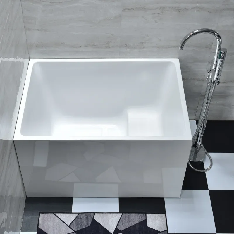 for Acrylic Freestanding Deep Soaking Bathtub Small Apartment Household Adult Mini Tub Hotel Movable