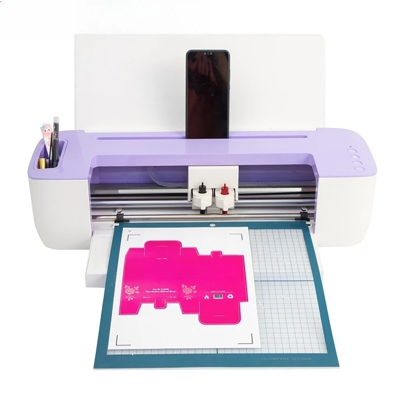 Automatic Desktop Vinyl Cutter for Home Use for Small Purple Cutting Machine for Vinyl Decals Heat Transfer Film and Adhesive