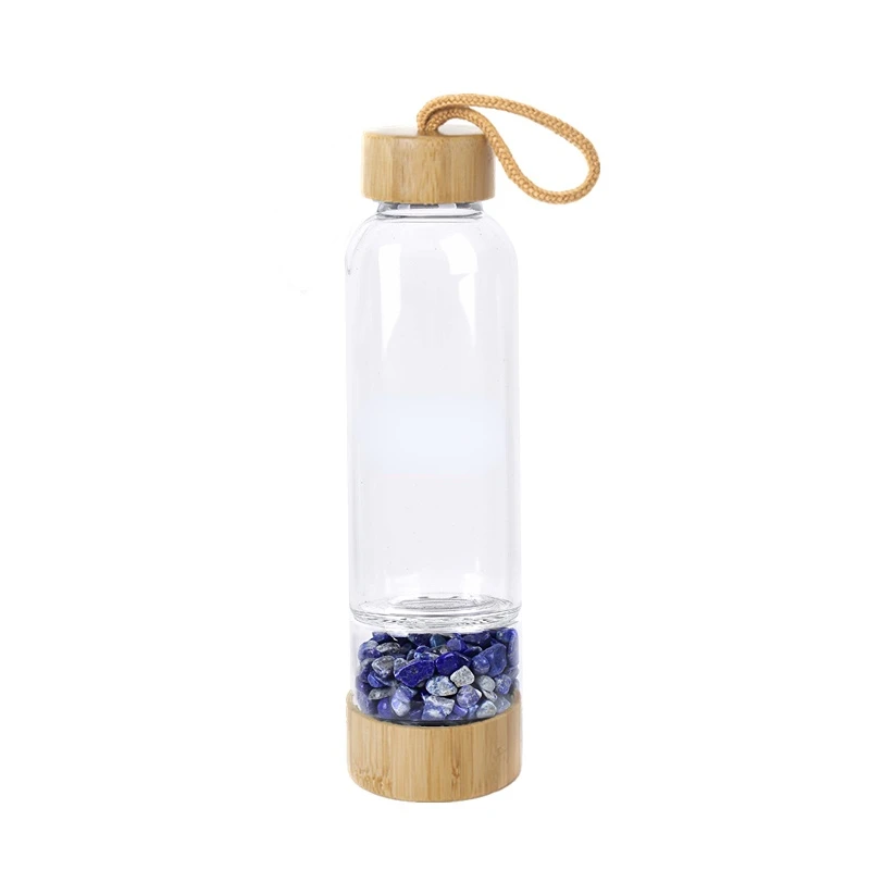 

HF Drinking Cup Natural Crystal Glass Energy Elixir Drink Water Bottle Glass Cup Gift Infuser Water Bottle