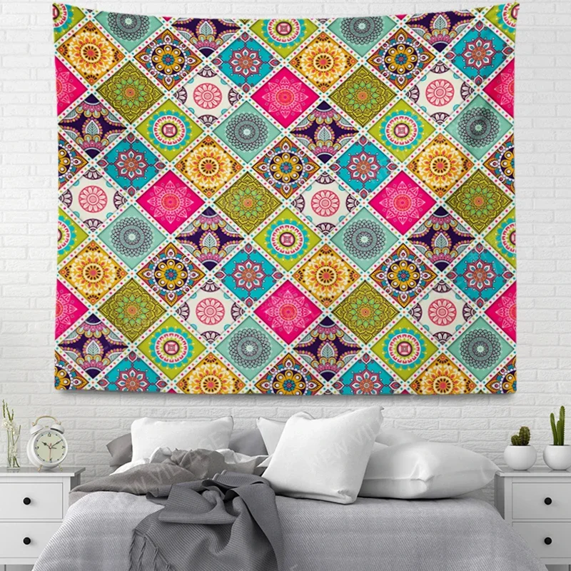 Home Decoration Wall Tapestry Aesthetic Room Boho Accessories Wall Hanging Fabric Autumn Decor Vintage Bedroom Macrame Mandala