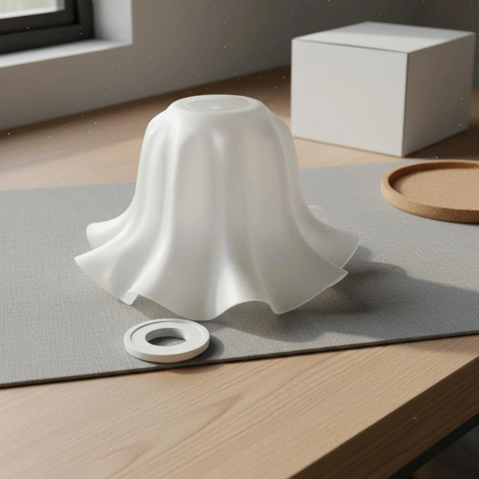 Flower of the Valley Lamp Shade See-Through Flower Shaped Lampshade Frosted Dome Lamp Shade Lighting Accessory for Wall Lamps