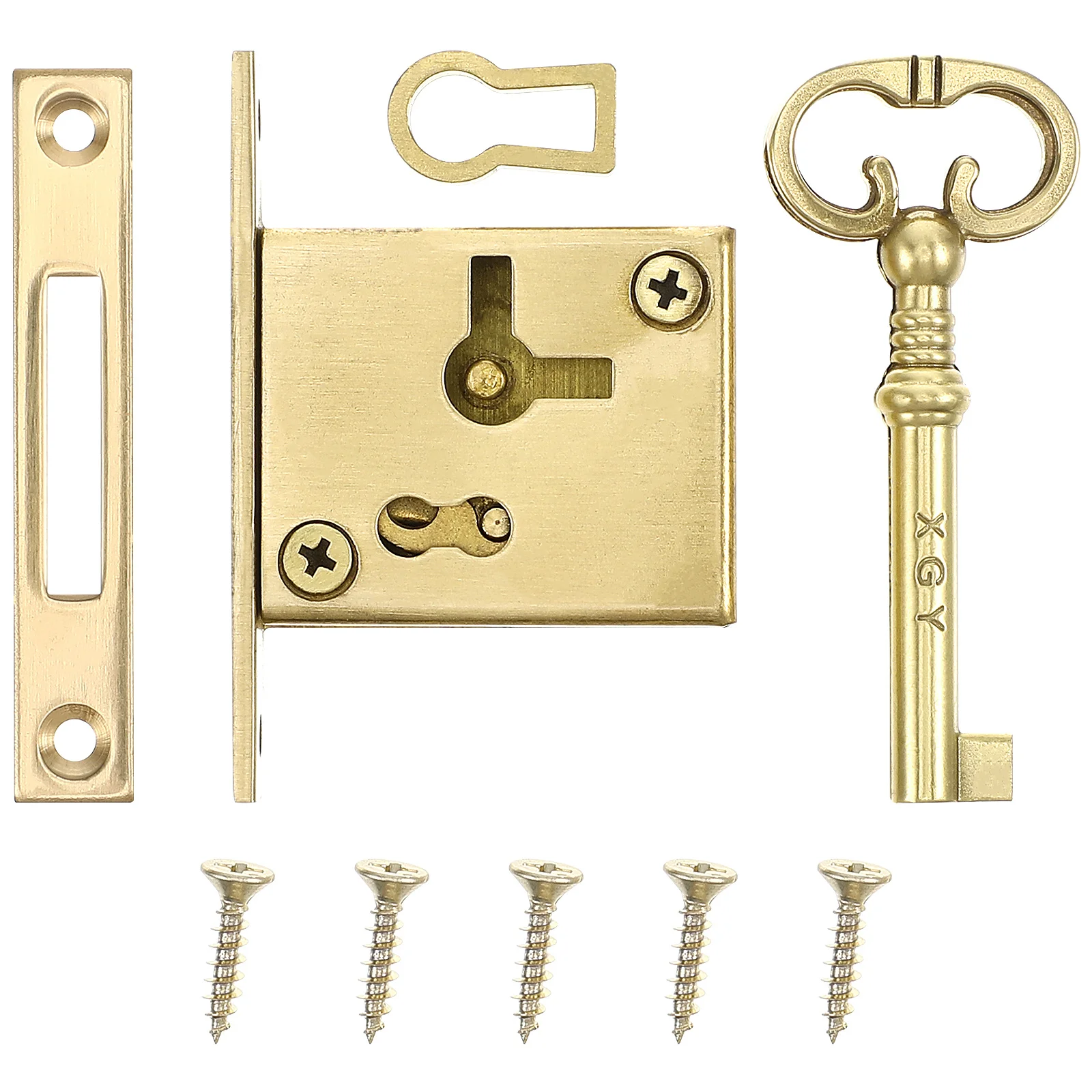 Copper Cabinet Copper Drawer Mailbox Lock Vintage Display Showcase Lock For Drawer Furniture Security