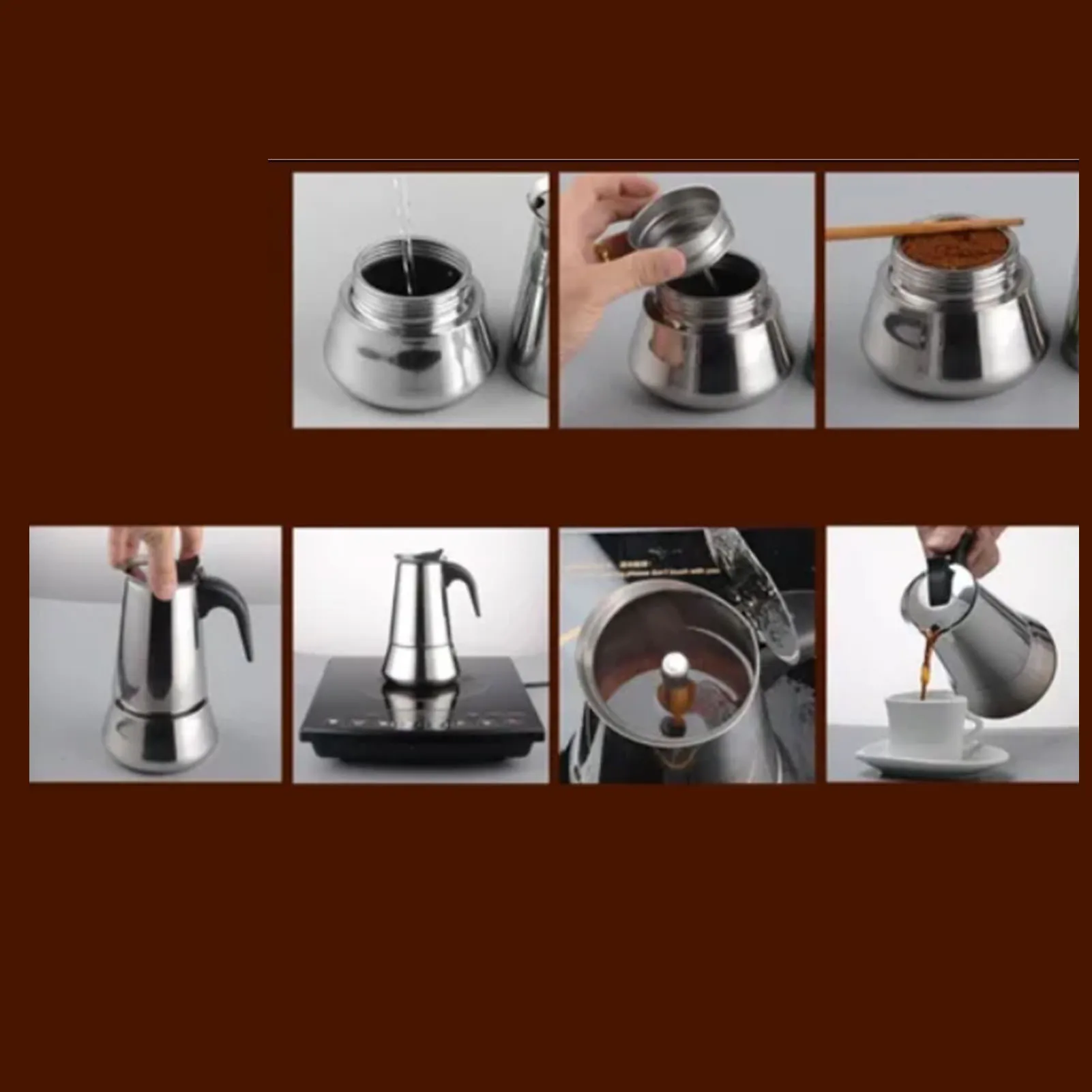 وعاء موكا من الفولاذ المقاوم للصدأ ، تصميم إيطالي مريح ، إبريق قهوة معزول للمنزل ، مواقد ، من إعداد إعداد