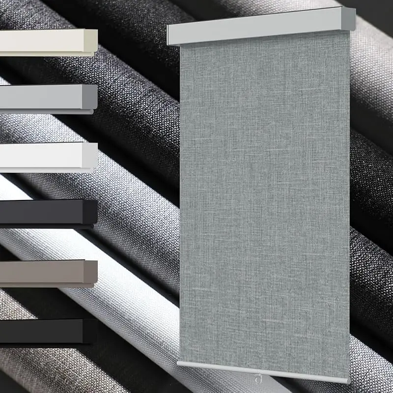 Customized Blackout Shades Ultraviolet-proof Polyester Fabric Free-Stop Safety Manual Spring Cordless Roller Blinds For Bedroom