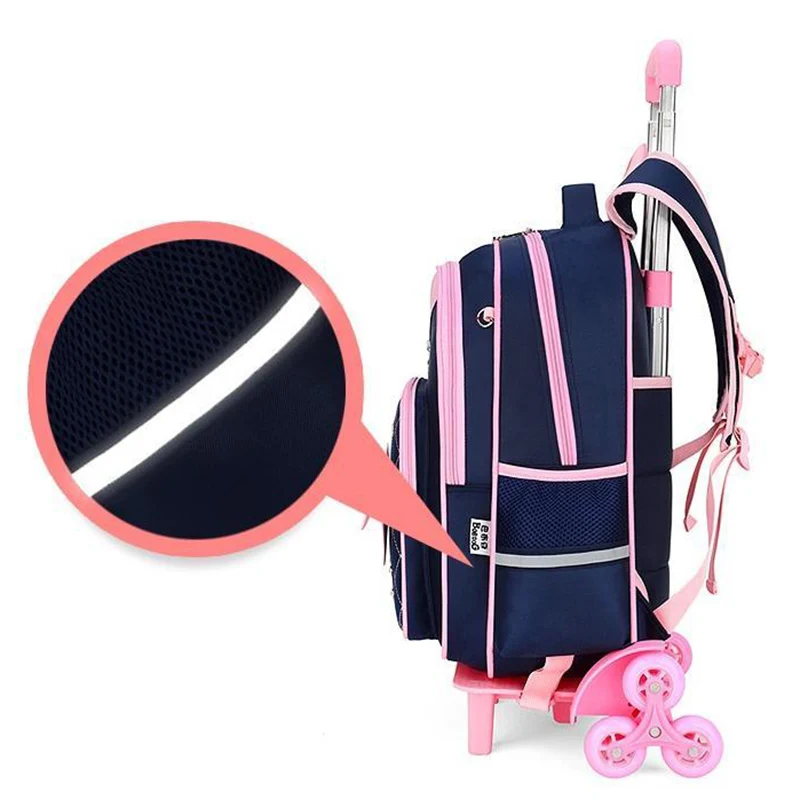 Trolley School Backpack Sac A Dos Enfant Back Packs for Girls Mochilas Para Mujer Universitaria Wheeled Cartable Scolaire Fille