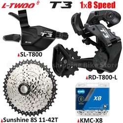 LTWOO T3 MTB Bike Transmission Kits 8 Speed Damping System Rear Derailleur X8 Chain SUNSHINE 36T/40T/42T Cassette Bicycle Parts