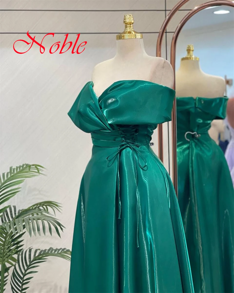 Customized Classic Blue Satin Evening Dress Exquisite Strapless Off the Shoulder Sleeveless Lace Up Back Special Occasion Gowns