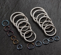 Fegve Titanium Key Rings for Keychain, Side-Pushing Key Chain Rings Split Keyring