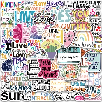 Autocollants de citation inspirante, 52 pièces, panneau de Vision, autocollant de motivation, bricolage pour adultes, adolescents, étudiants, enseignants, autocollants esthétiques