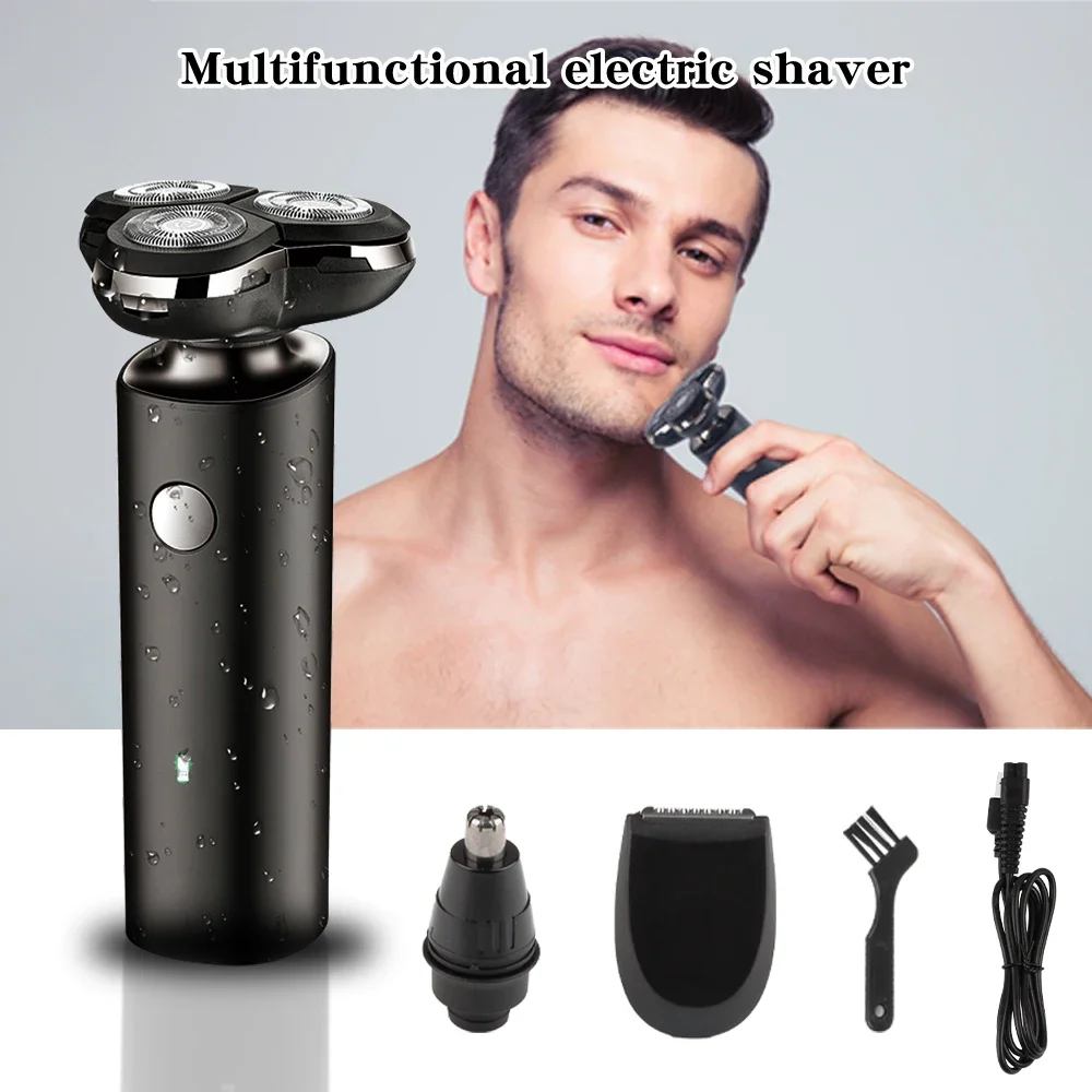 

3-in-1 Men's Electric Shaver Trimmer for Men - Waterproof Razor, Fast Charging Cordless Beard Trimmer