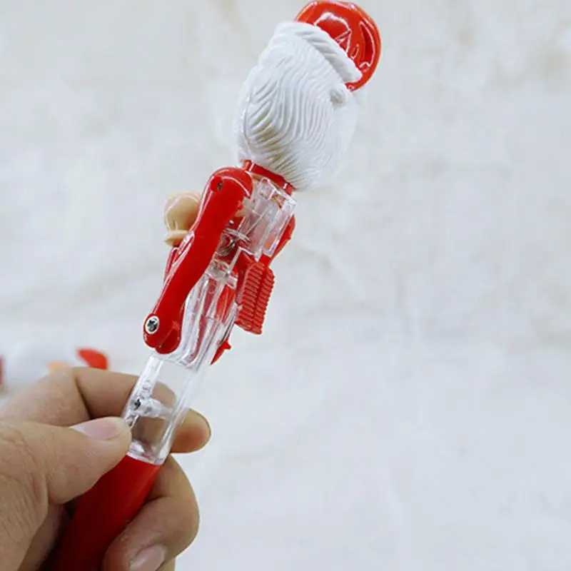 ปากกาลูกลื่นน่ารักน่ารัก Boxing Action Santa ปากกา Light อุปกรณ์คริสต์มาสตลกวันหยุดที่ไม่ซ้ํากันของขวัญสําหรับโรงเรียน
