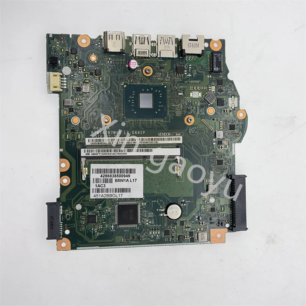 

Материнская плата для ноутбука Acer ASPIRE ES1-533 NBGFT1100B B5W1A/B7W1A LA-D641P N3350/N4200 DDR3, 100% тест в порядке