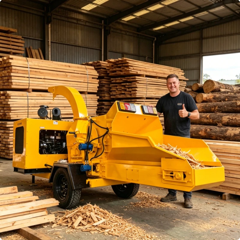 Wood Chipper Wood Shredder Wood Crusher 4 Inch Diesel Powered Hydraulic Feed Heavy Duty Mobile Towable Shredding Machine