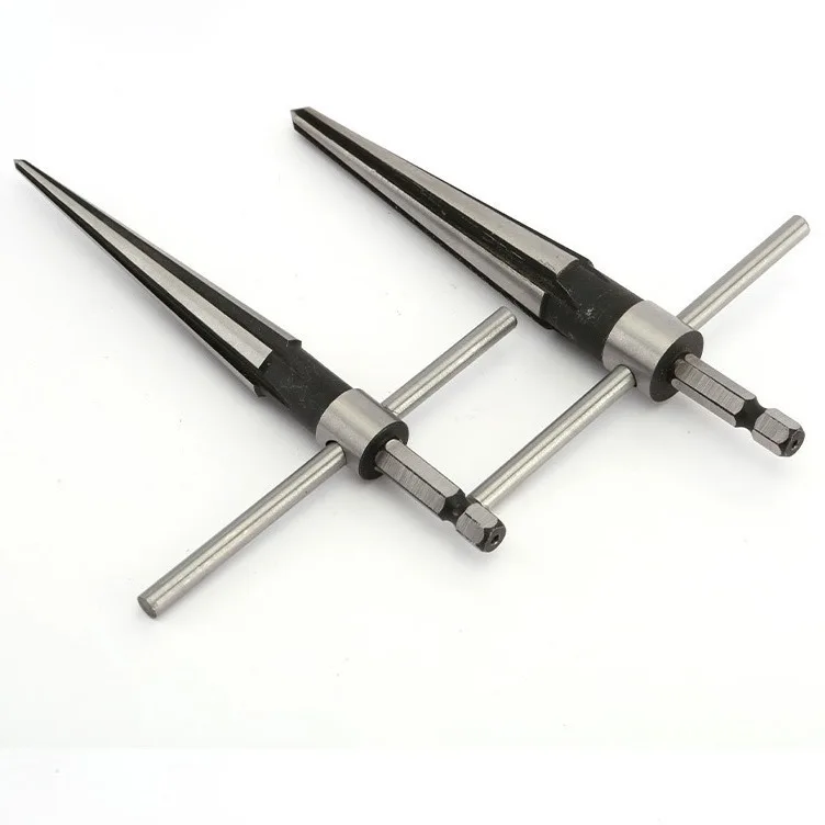 T Handle Tapered Tool Drill Bit Bridge Pin Hole Hand Held Reamer 6 Flute Chamfer Reaming Woodworker Cutting Tool Core 5-16mm