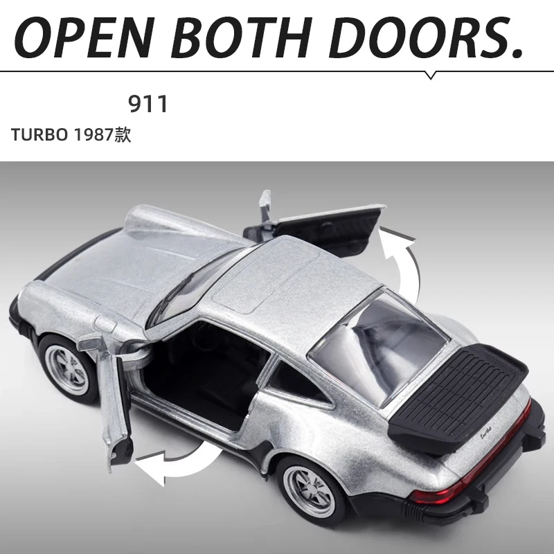 36 Scale 911 Turbo 1987 Toy Vehicle Model cars Diecast Metal Retro Racing Pull Back Collectibles Hobbies Boy Gift Hot Wheels min