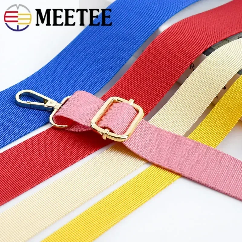 8Meters 20-50mm Thick 1mm Colorful Webbing Tapes Bias Safety Belt Luggage Strap Ribbon Bag Webbings Tape DIY Sewing Accessories