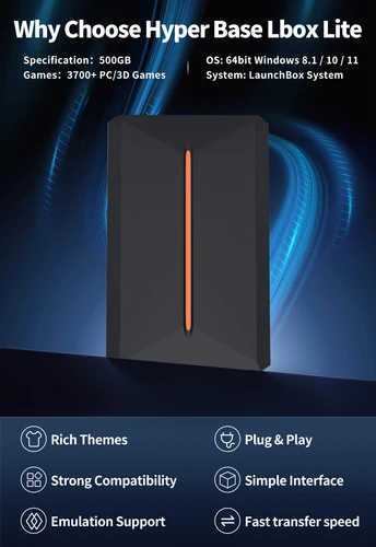 Imagen 2 del producto Launchbox 500G disco duro portátil para juegos Hyper Base Lbox HDD para juegos con 3700 PC/juego 3D para PS4/PS3/PS2/Wii/WiiU/Switch/Gamecube