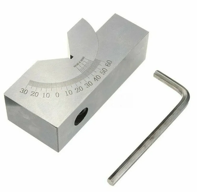 

New Milling Precision 90Celsius Adjustable Angle V Block 0-60Celsius Vice Grip Hold Clamp CNC Milling Machine