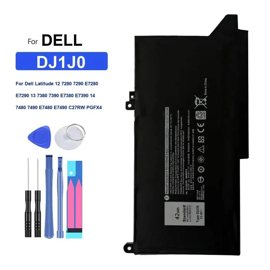 

Battery DJ1J0 3600Mah For Dell Latitude 12 7280 7290 E7280 E7290 13 7380 7390 E7380 E7390 14 7480 7490 E7480 E7490 C27RW PGFX4