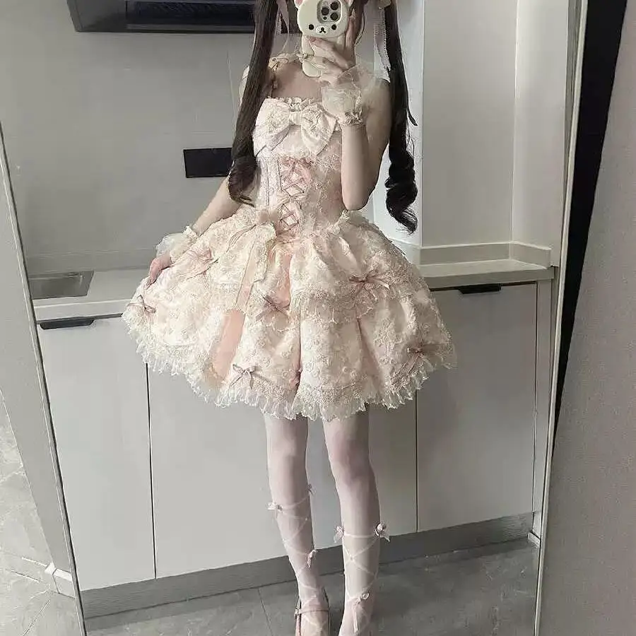 

Dreamy Ballet Princess Lolita Dress Floral Overture Daily Wear Birthday Dress Fairy Tale Storyline Women's Skirt Summer Season