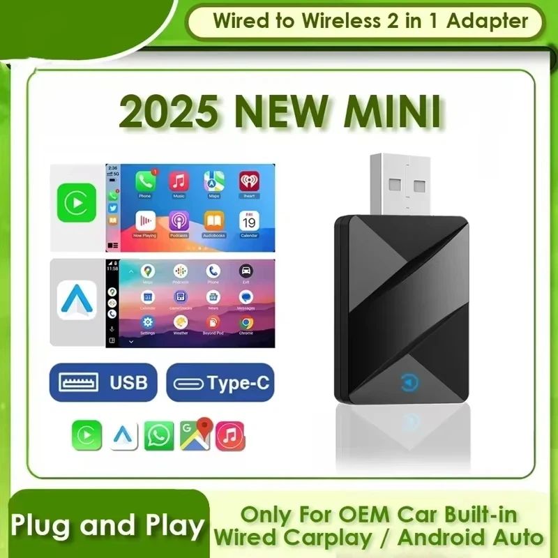 

OnePlus Wireless CarPlay Android Auto адаптер USB Dongle Smart Mini Box Plug & Play Универсальный для VW Toyota Nissan Ford Benz MG