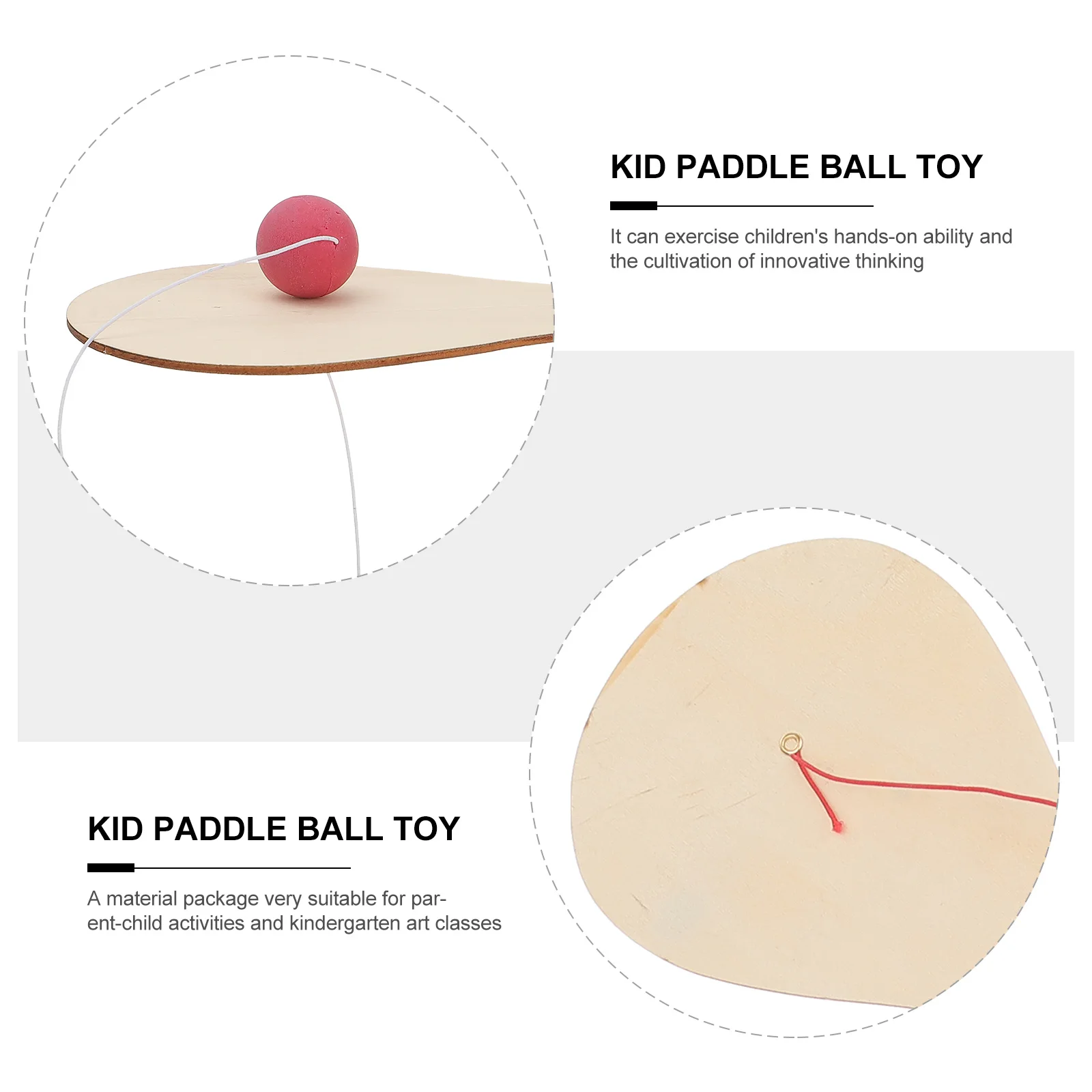 

6 Pcs Wooden Racket Hand Paddle Ball Toy Kid Sports Party Favor Paddles for Kids Child
