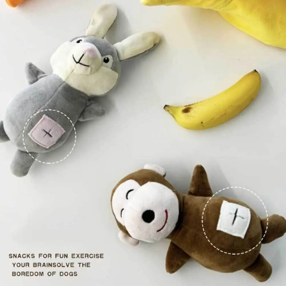 

Relieve Boredom Dog Plush Toys Self Entertainment Bite-resistant Dog Squeaky Toy Banana Monkey Wear Resistant