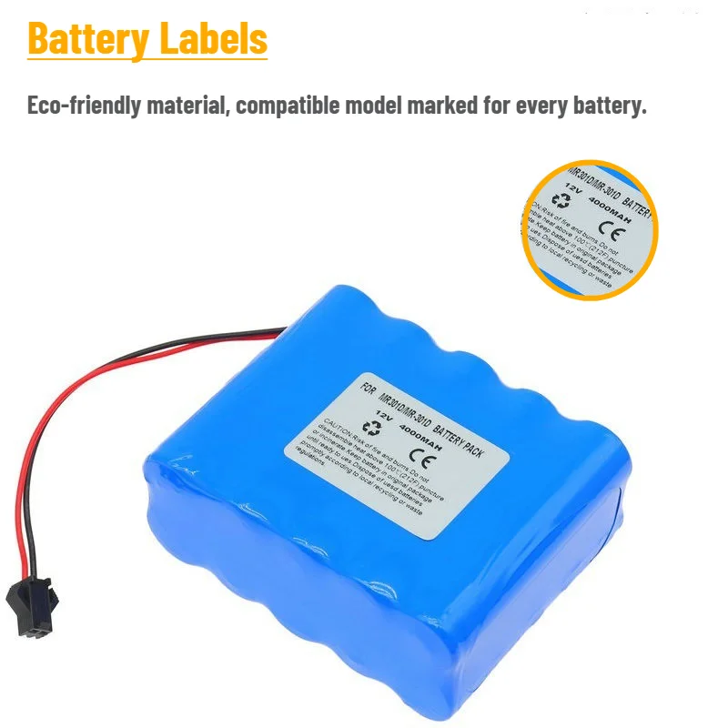 For MRH MR-301DC Syringe Pump Brand New High Quality MR-301D 12V 4000mAh Replacement Battery