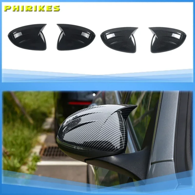 

1Pair Rearview Mirror Cover Cap Carbon Black For Mercedes-Benz C-class W206 S206 2020-22 S-class W223 Car Exterior Accessories