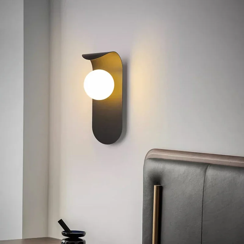 

Modern Simple Glass Ball Led Wall Lamps Living Room Decoration Lamp Bedroom Bedside Lighting Home Aisle Stair Lights Fixtures