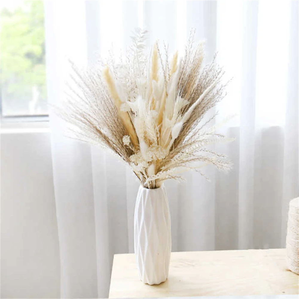 

Pampas Grass Dried Flower Modern Home Table Accessories Wall Party Decorations Aesthetic Room Decor Wedding Supplies Plants Vase