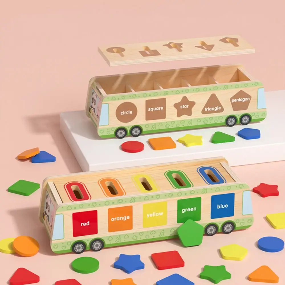 Cognizione geometrica Scatola di smistamento di forme in legno Puzzle Montessori Ordinamento di forme e colori Artigianato multicolore
