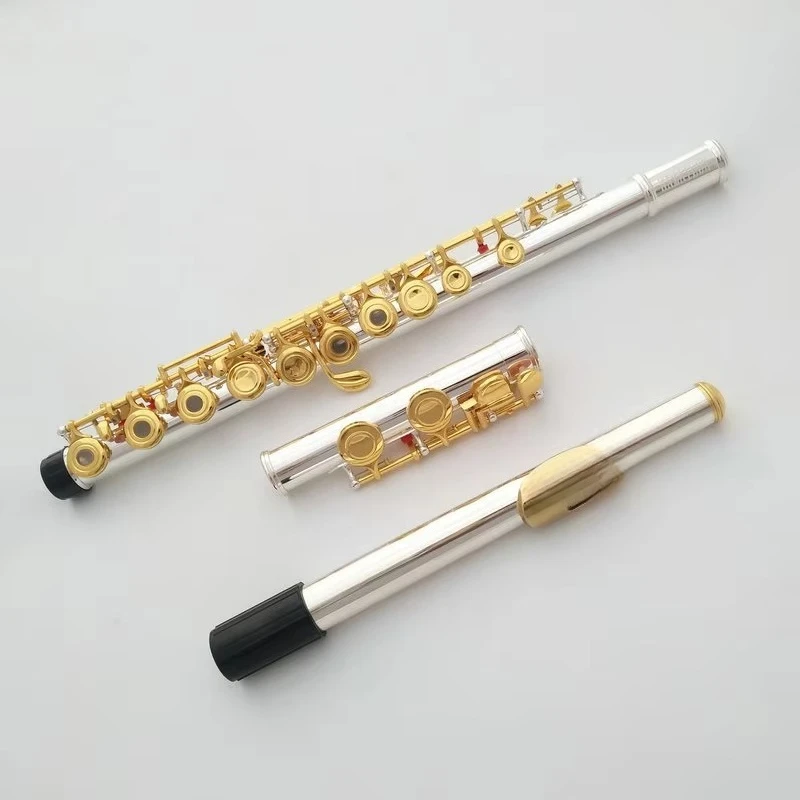 Dual-purpose flute gold-plated primary key instrument in brass