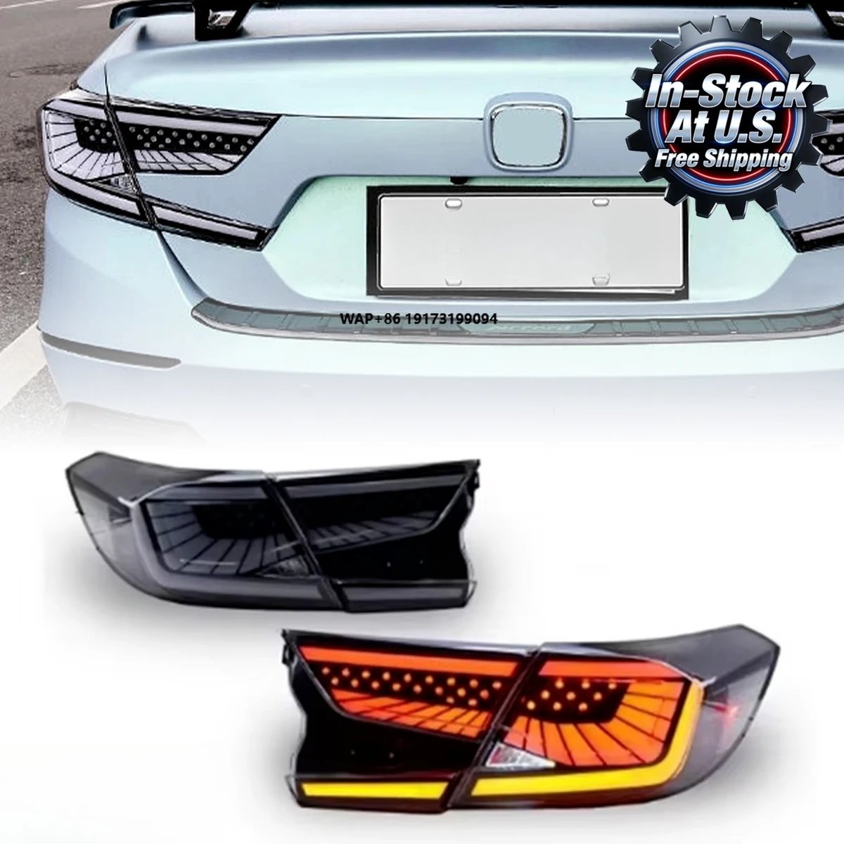 

Задний фонарь LED с последовательным сигналом поворота (красная полоса) для Honda Accord Sedan 2018-2022 годов