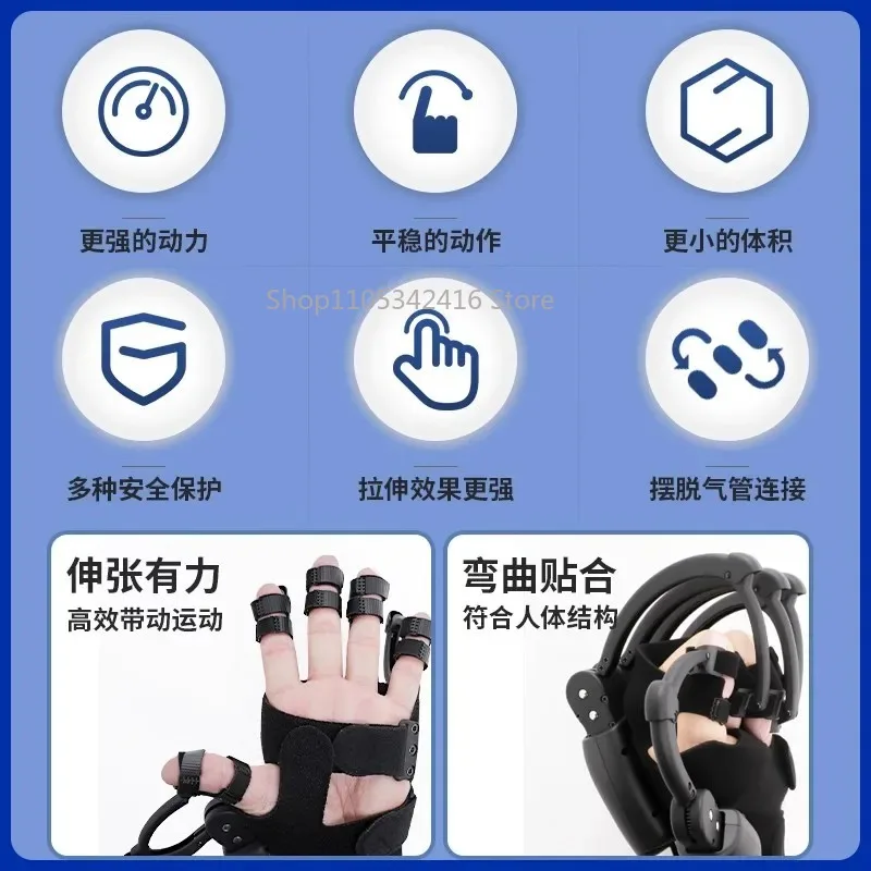 Bionic Exoskeleton Electric Finger Rehabilitation Trainer, Hand Hemiplegia Exercise Equipment for Five Fingers Function Recovery