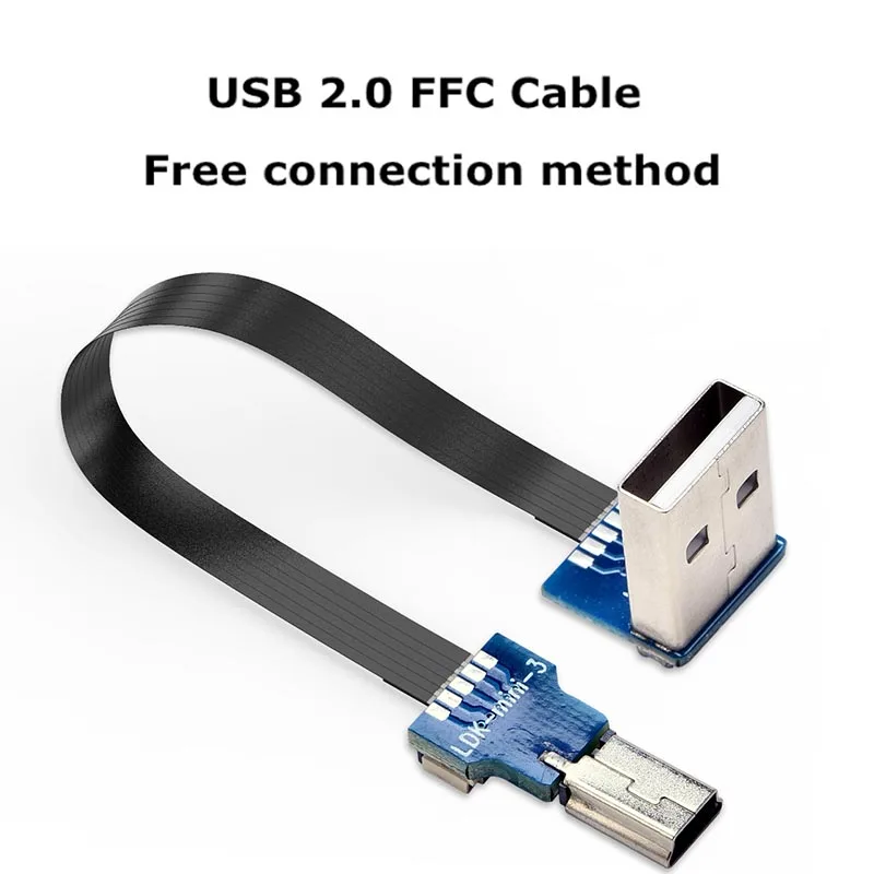 FFC Type-C كابل شريط تمديد USB صغير صغير 90 FPV سليم شقة لينة مرنة FPC تهمة FPV فرش يده Gimbal مراقب