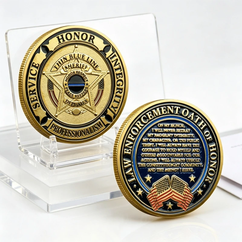 Police Commemorative Coin Badge Thank You Coins Collection Jewelry Decoration Accessories for Friends Birthday Souvenir Gifts