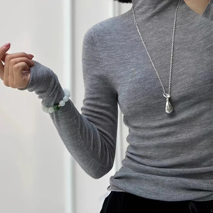 Fashion Popular Water Bottle Bag Copper Plated Platinum Pendant Necklace Woman Unique Design Jewelry Trendy 6