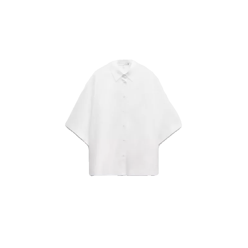 Ele Casual White antung irt Loose ort Sve Women's Faion Spring 2024 Oddychający, wygodny top uniwersalny na każdą okazję