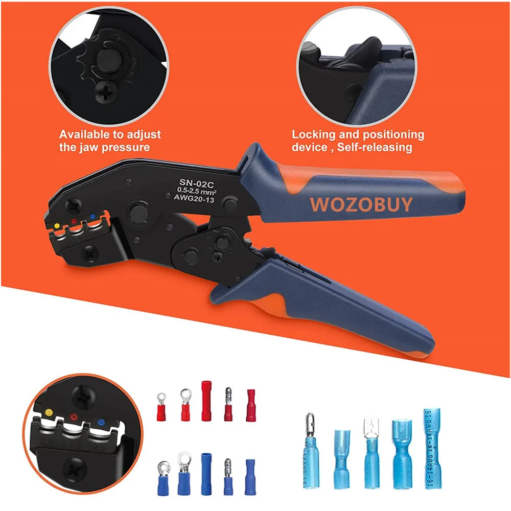 Wire Crimping Tool Kit AWG 22-13,Wire Stripper AWG 24-10,280 PCS Crimp Connectors,120Pcs Heat Shrink Wire Connectors