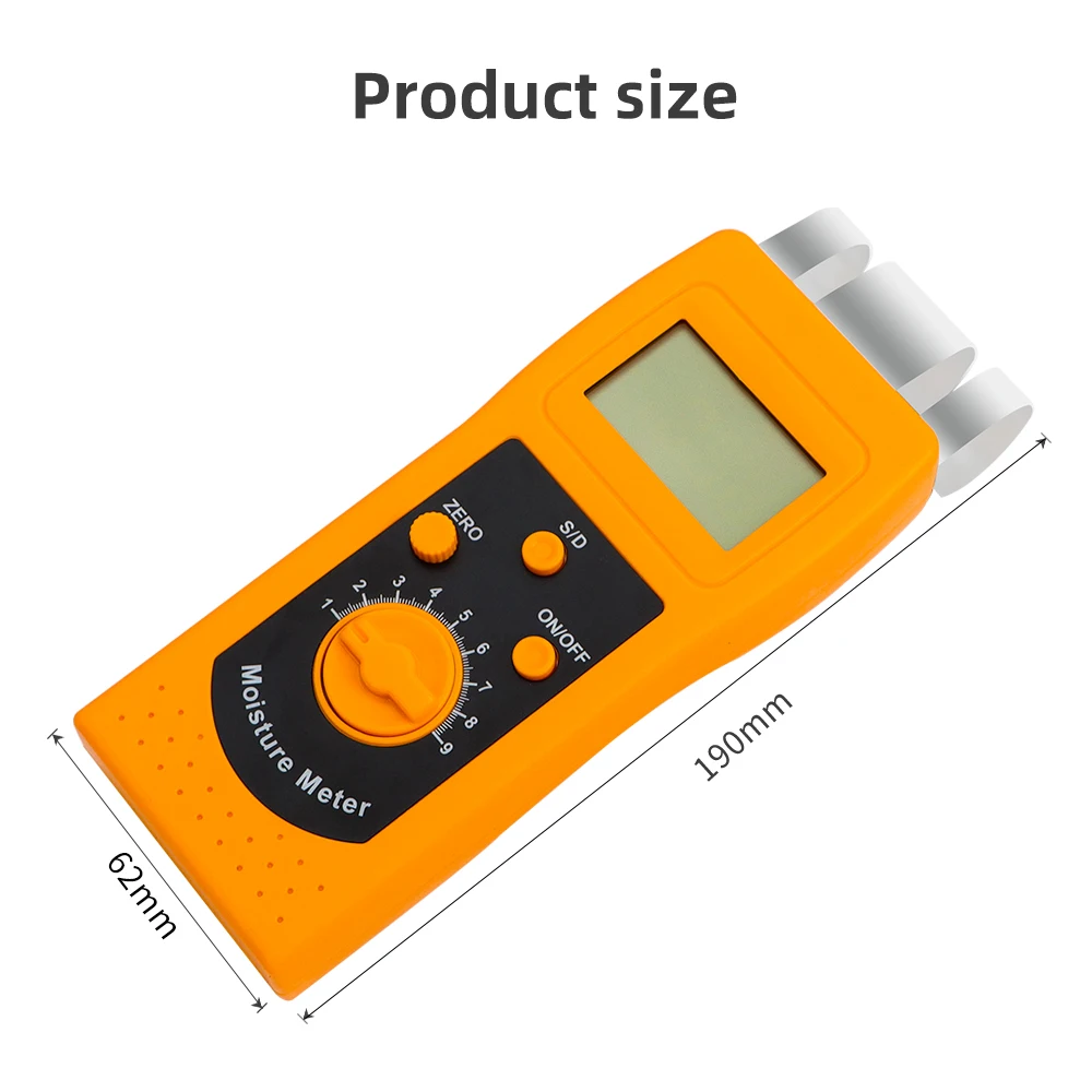 Imagem -06 - Medidor de Umidade Têxtil com Sonda de Indução Sensível Analisador de Umidade para Vestuário Roupas Fios Couro Dm200t